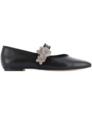 Sophia Webster Square-Toed Flats - Black