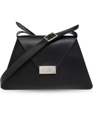 MM6 by Maison Margiela Logo-Engraved Shoulder Bag - Black