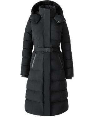 Mackage Coralia-City Recycled Down Coat With Storm Visor And Belt - Black