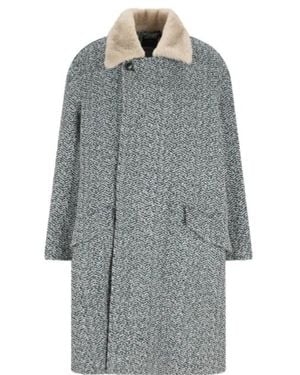 ZEGNA Single-Breasted Long Coat - Grey