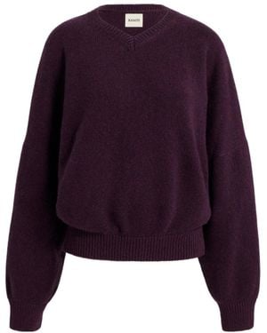 KHAITE Wolfe V-Neck Jumper - Purple