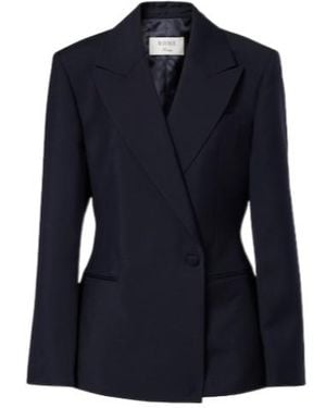 Rohe Double-Breasted Wool And Mohair Blazer - Blue