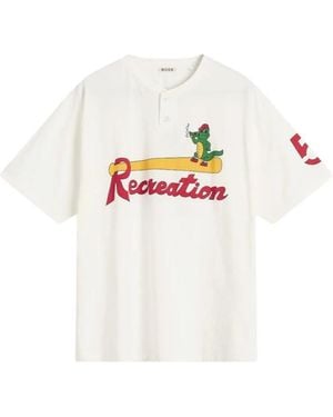 Bode Reptile Rec Short-Sleeve Henley Shirt - White