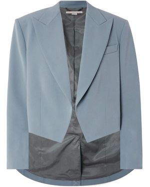 Stella McCartney Cropped Grain De Poudre Wool-Blend Blazer - Blue