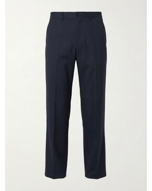 Gucci Cotton Twill Trousers With Embroidery - Blue
