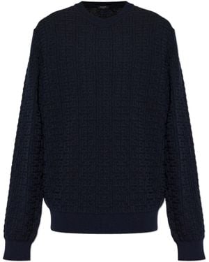 Balmain Logo-Motif Jumper - Blue