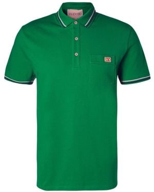 Valentino Cotton Pique Polo Shirt - Green