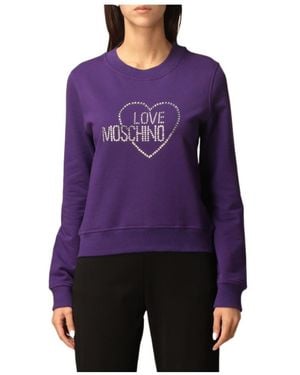 Moschino Logo Round-Necked Jumper - Purple