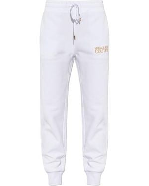 Versace Jeans Couture Couture Logo Embroidered Sweatpants - White