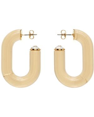 Rabanne Crystal-Embellished Oval Hoop Earrings - Metallic