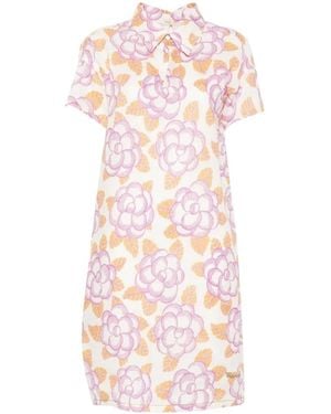 Marni Short-Sleeves Midi Dress - Pink