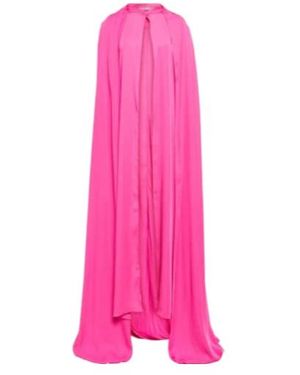 Safiyaa Draped Chiffon Cape Gown - Pink