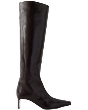 KHAITE Knee-High Leather Boots - Black