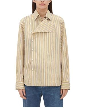 Bottega Veneta Striped Poplin Shirt - Natural