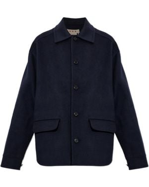 Marni Buttoned Tailored Short Coat - Blue