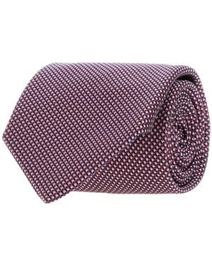 Brioni Embroidered Tie - Purple
