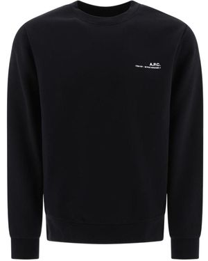 A.P.C. Logo Printed Crewneck Sweatshirt - Black