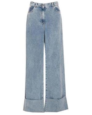 デニム・ジーパン LANVIN WIDE LEG DENIM PANTS Wide-leg Cuffed Denim Pants | Lanvin