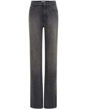 Marine Serre Moon Laser Wash Denim High-Waist Flare Jeans - Grey