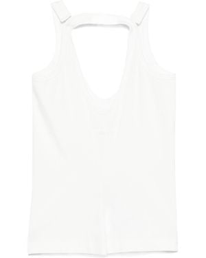 MM6 by Maison Margiela Strap-Detailed Open-Back Tank Top - White