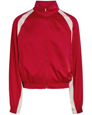 Saint Laurent Satin-Crepe Track Jacket - Red