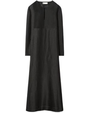Tory Burch Pleated Caftan Dress - Black
