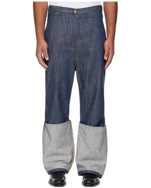 Edward Cuming Turn-Up Drop-Down Jeans - Blue