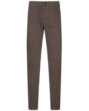 Kiton Logo Patch Straight-Leg Jeans - Gray