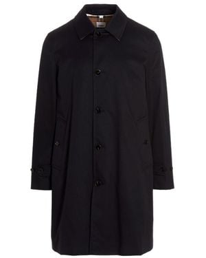 Burberry Single-Breasted Midi Coat - Blue