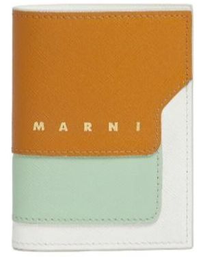 Marni Saffiano Bi-Fold Wallet - White