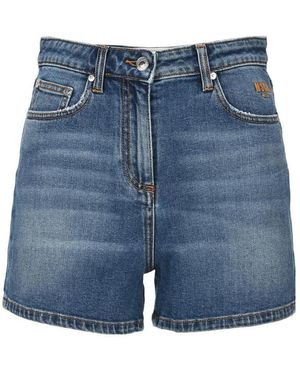 MSGM Logo Denim Shorts - Blue