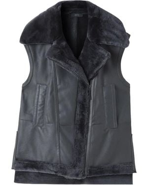 JOSEPH Side Zipper Vest - Black