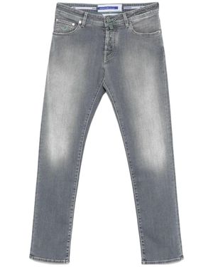 Jacob Cohen Logo Patch Slim-Fit Jeans - Grey