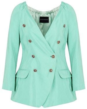Emporio Armani Solid-Colored Blazer - Green