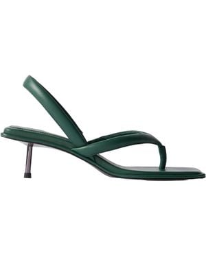 St. Agni Leather Slingback Sandals - Green