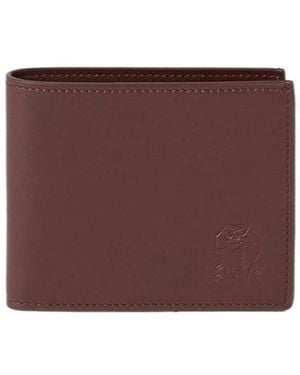 Brunello Cucinelli Embossed Logo Leather Wallet - Purple
