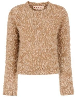 Marni Bouclé Crewneck Jumper - Natural