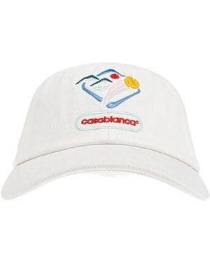 CASABLANCA Logo-Embroidered Baseball Cap - White