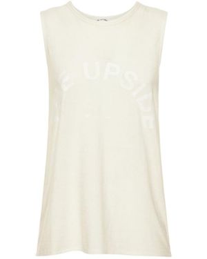 The Upside Logo Crew Neck Vest - Natural
