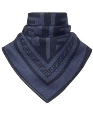 Fendi Ff Printed Square Bandana - Blue