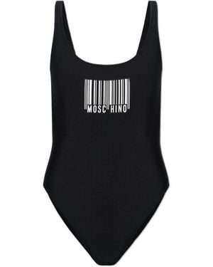 Moschino Logo Printed One-Piece Swimsuit - Black