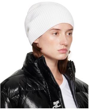 Courreges Ribbed Beanie Hat - White