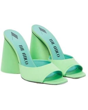 The Attico Luz Satin High-Heeled Sandals - Green