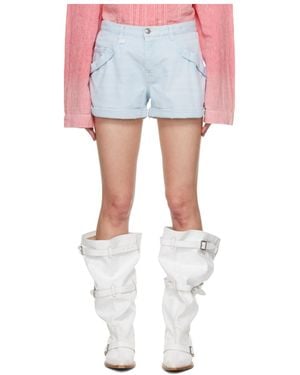 R13 Pocket Denim Shorts - Blue