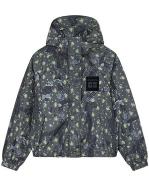 Ganni Hooded Casual Jacket - Grey