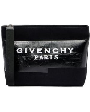 Givenchy Logo Zip Clutch - Black
