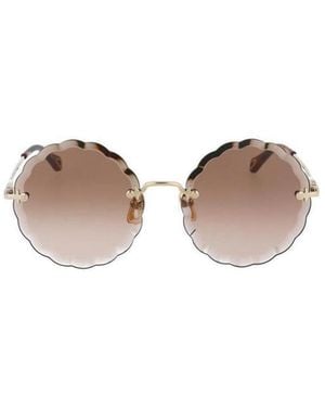 Chloé Chloé Eyewear Round Scalloped Frame Sunglasses - Pink