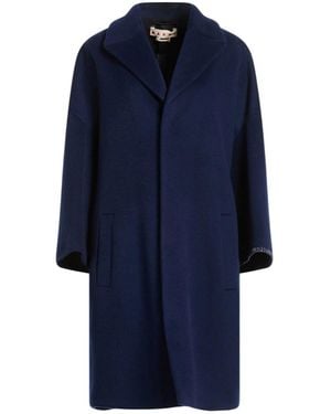 Marni Minimalist Single- Long-Sleeve Coat - Blue