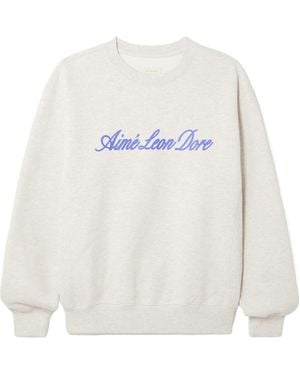 Aimé Leon Dore Logo-Print Cotton-Jersey Sweatshirt - White