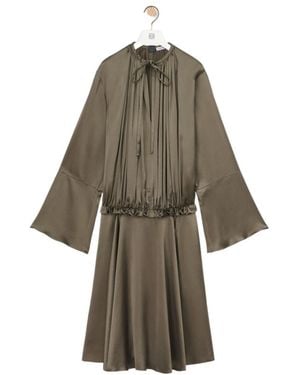 Loewe Elasticated Waist Long Sleeved Tunic Dress - Natural